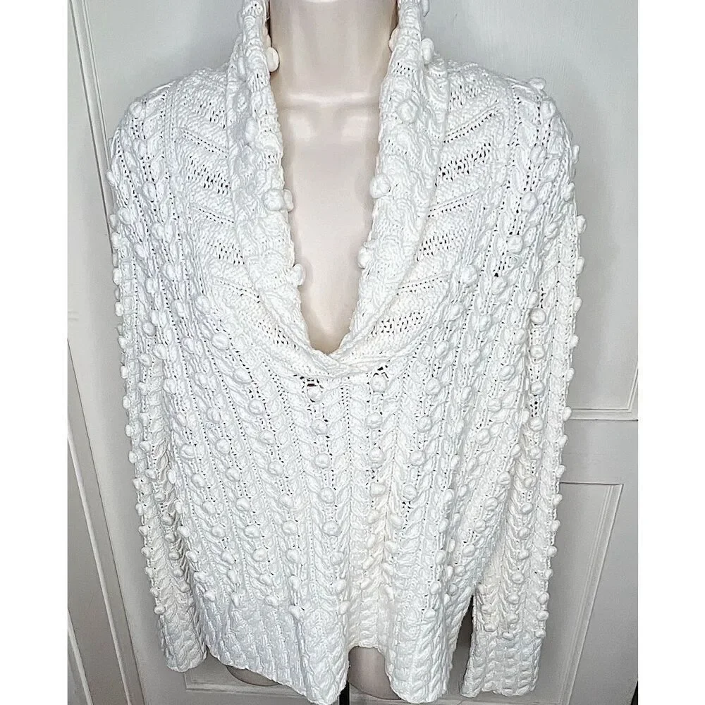 Charter Club Off White Chunky Knit Sweater Size XL